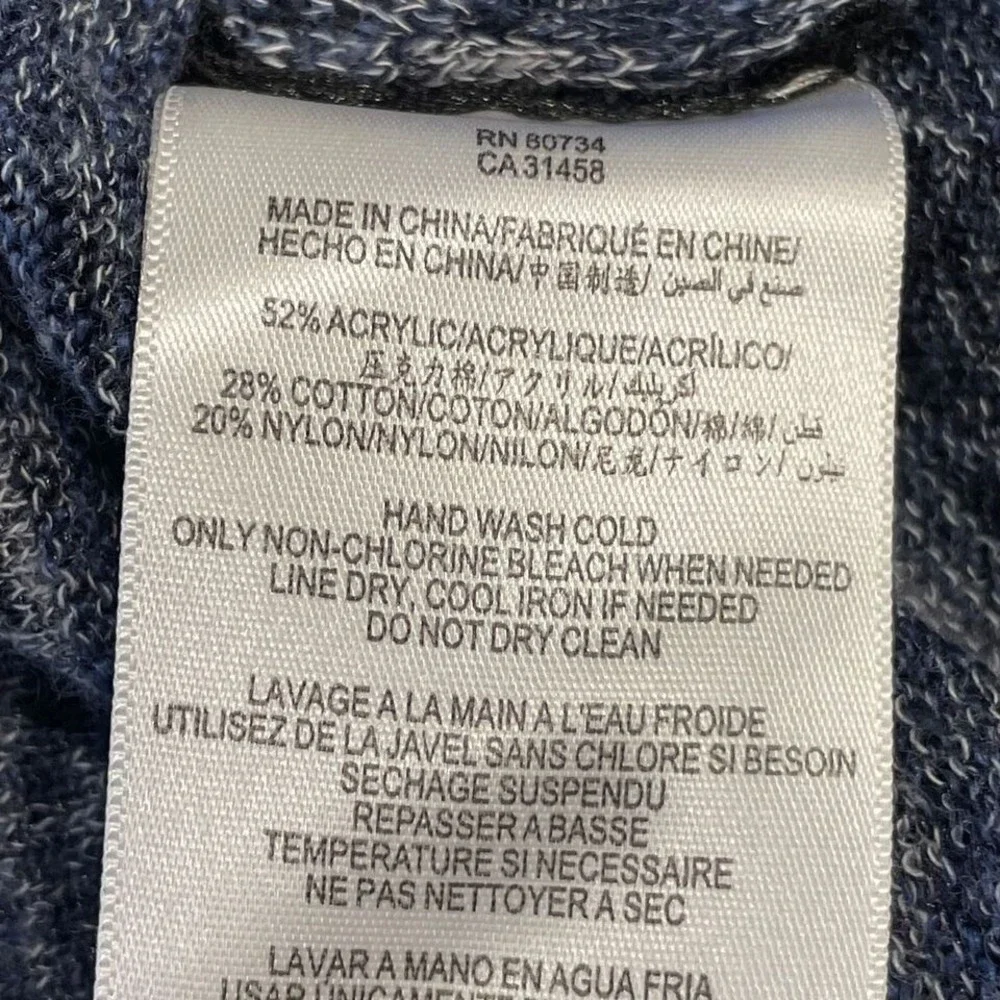 BCBGMaxAzria‎ Tunic Sweater T-Shirt Dress Size Small Blue Space Dye Batwing Knit - Picture 6 of 10